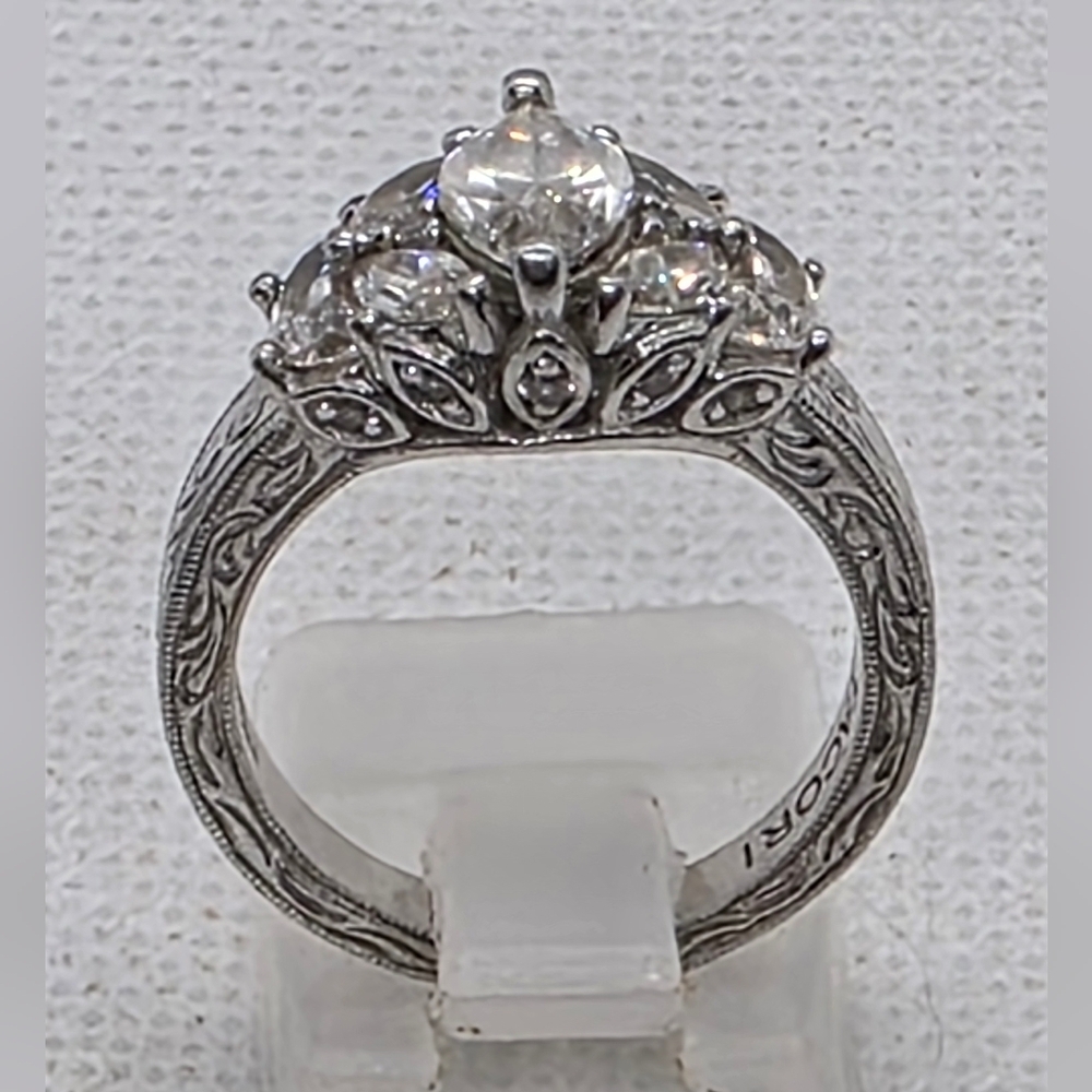 Rare Estate Designer Signed Tacori Marquis Cut Shimmering Absolute Ring - Picture 6 of 11